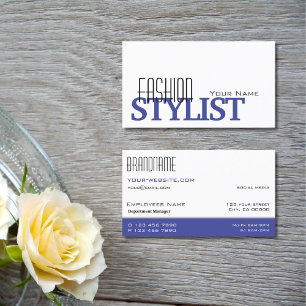 Chic White Blue Black Simple en Professional Visitekaartje