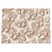 Chic White Bow & Beige Koe Print Halloween Groot Cadeauzakje (Voorkant)