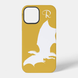 Chic White Dragon Monogram Hoesje-Gemate iPhone Ca 12 Hoesje