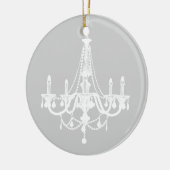 Chic White en Gray Chandelier Keramisch Ornament (Links)