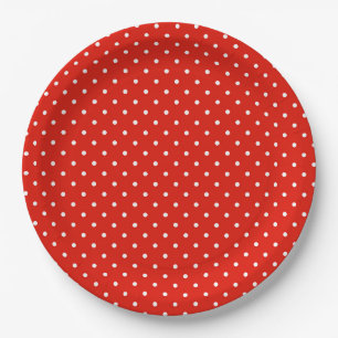 Chic White en Red Polka Dots Pattern Paper Bord