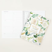 Chic White Floral Gold Wedding Planner notitieboek (Display)