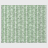 Chic White Forest Donker Sage Groen Gestreept Zigz Cadeaupapier (Vlak)