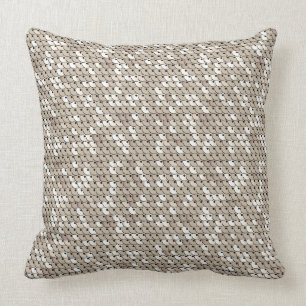 Chic White Gold Faux Sequins Grafisch Afdrukken Kussen