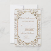 Chic White Gold Great Gatsby Art Deco 1920s RSVP (Voorkant)