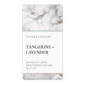 Chic White Gold Grey Marble Kandle Productlabel Etiket (Voorkant)
