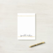 Chic White Gold Stripes Post-it® Notes (Op bureau)