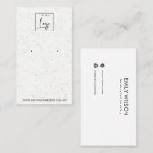 CHIC WHITE GRAY TERRAZZO STUD EARRING DISPLAY CARD VISITEKAARTJE (Voorkant / Achterkant)