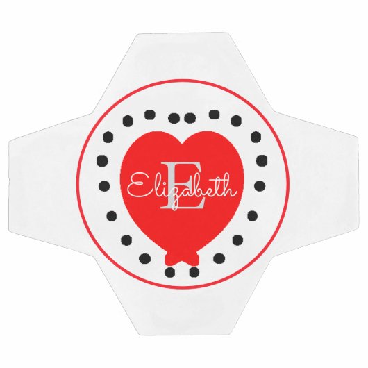 Chic White Grey Initiaal Letter Monogram Red Heart Voetbal (Enkel)