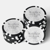Chic White & Grey Marble Wedding Favor Pokerchips (Opstapeling)
