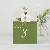 Chic White Magnolia Recovery Table Number Kaart (Staand voorkant)