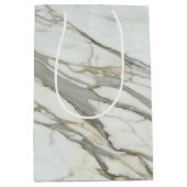 Chic white marble, granite texture medium cadeauzakje (Voorkant)