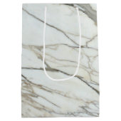 Chic white marble, granite texture medium cadeauzakje (Achterkant)