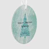 Chic White Mint Kerstboom Glitter Ornament (voorkant)