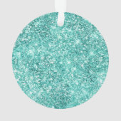 Chic White Mint Kerstboom Glitter Ornament (achterkant)