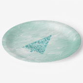 Chic White Mint Kerstboom Papieren Bordje (Gekanteld)