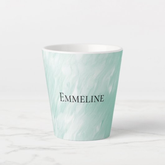 Chic White Mint Kerstmis Latte Mok (Voorkant)