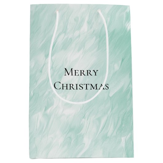 Chic White Mint Kerstmis Medium Cadeauzakje (Voorkant)