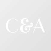 Chic White Monogram Ampersand Art Deco Huwelijk Raamsticker (Vel)