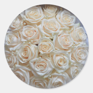 Chic White Rose Envelope Seals en Stickers