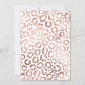 Chic White Rose Gold Cheetah Leopard Sweet 16 Kaart (Achterkant)