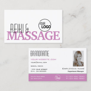 Chic White Roze Stijlvol met Logo en Foto Visitekaartje