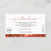 Chic White Salmon Oranje Sparkle Glitter met Logo Visitekaartje (Achterkant)