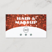 Chic White Salmon Oranje Sparkle Glitter met Logo Visitekaartje (Voorkant)