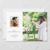 Chic White Signature Faire-part de graduation (Devant)