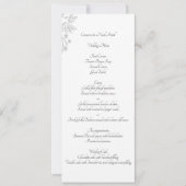 Chic White Silver Foil Floral Reception Menu Card Kaart (Voorkant)