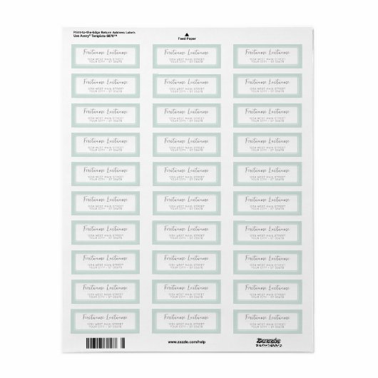 Chic White Simple Stypography Script Etiket (Full Sheet)