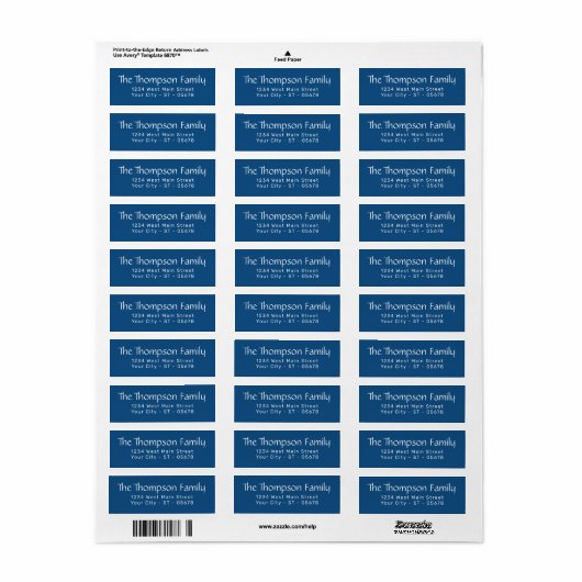 Chic White Simple Stypography Script Etiket (Full Sheet)