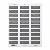 Chic White Simple Stypography Script Etiket (Full Sheet)