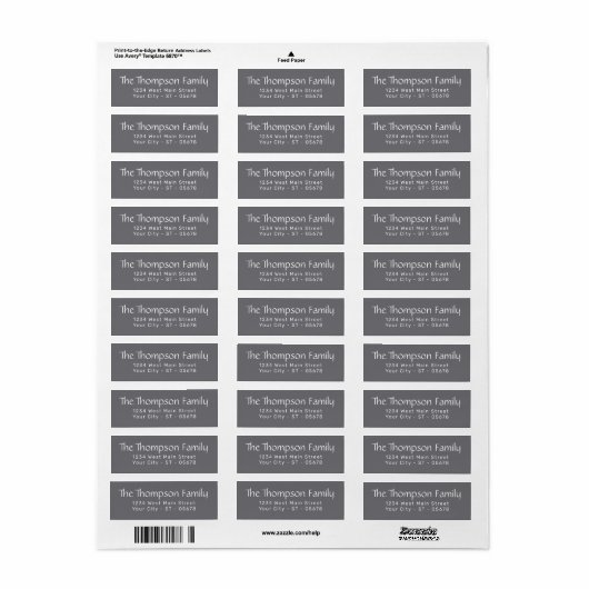 Chic White Simple Stypography Script Etiket (Full Sheet)