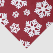 Chic White Snowflakes Nordic Pattern on Dark Red Tissuepapier (Detail)