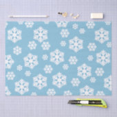 Chic White Snowflakes Nordic Pattern on Ice Blue Tissuepapier (Craft)