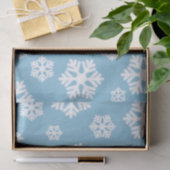 Chic White Snowflakes Nordic Pattern on Ice Blue Tissuepapier (Geschenk)
