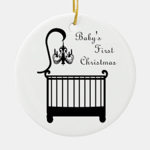 Chic Wieg Chandelier Baby's Eerste Kerstmis 2010 Keramisch Ornament