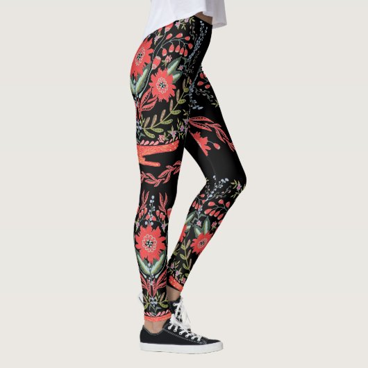 Chic Wild Flower Folk Art Leggings (Rechts)