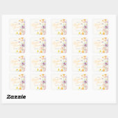 Chic Wilde Bloem Script Bruidsmeisjesfeest Vierkante Sticker (Vel)