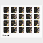 Chic Wilde Bloem Script Bruiloft Feest Vierkante Sticker (Vel)