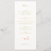 Chic Wildflower Ivoor Kaart Wedding Menu (Voorkant)