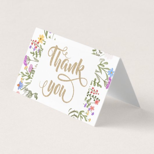 Chic Wildflower Meadow Glittery Visitekaartjes (Voorkant)