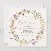 Chic Wildflower Waterverf Cream Vrijgezellenfeest Kaart (Voorkant)