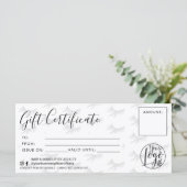 Chic wimpers zwart-wit cadeaubon logo (Staand voorkant)