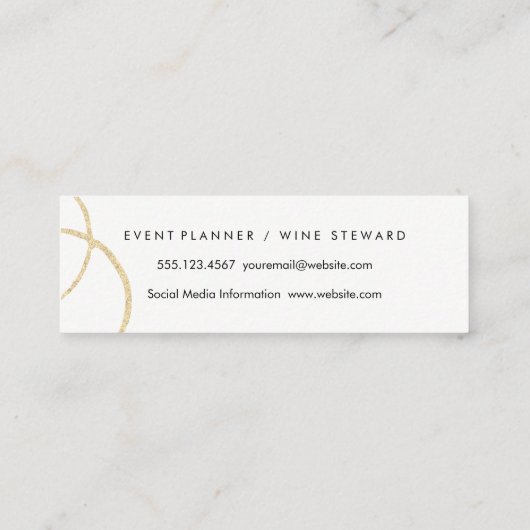 Chic Wine Stain Mini Visitekaartje (Achterkant)