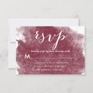 CHIC WINE WATERCOLOR TROUWKAART RSVP KAARTJE