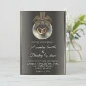 Chic Winter Kerst Ornament Huwelijk Kaart (Staand voorkant)