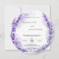 Chic Wisteria Lila Floral Wreatous Unique Wedding