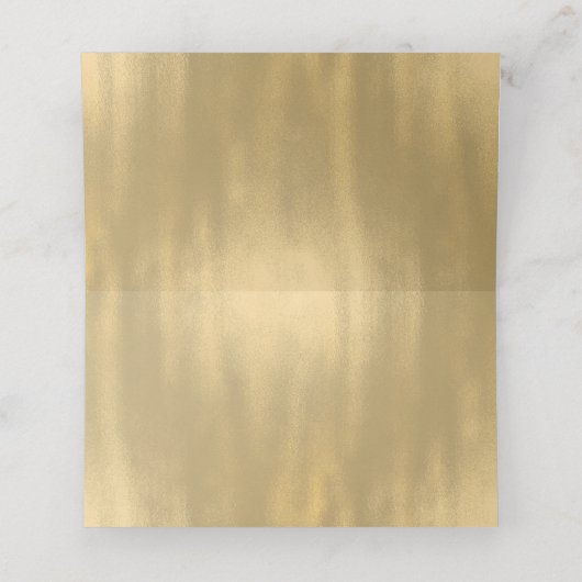 Chic wit en goud bruiloft gevouwen plaats kaart (Binnenkant ongevouwen)